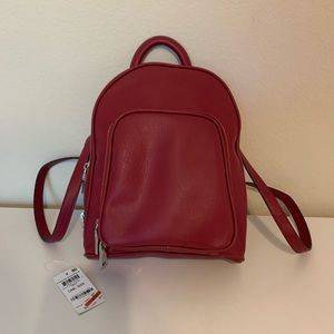 Red backpack purse